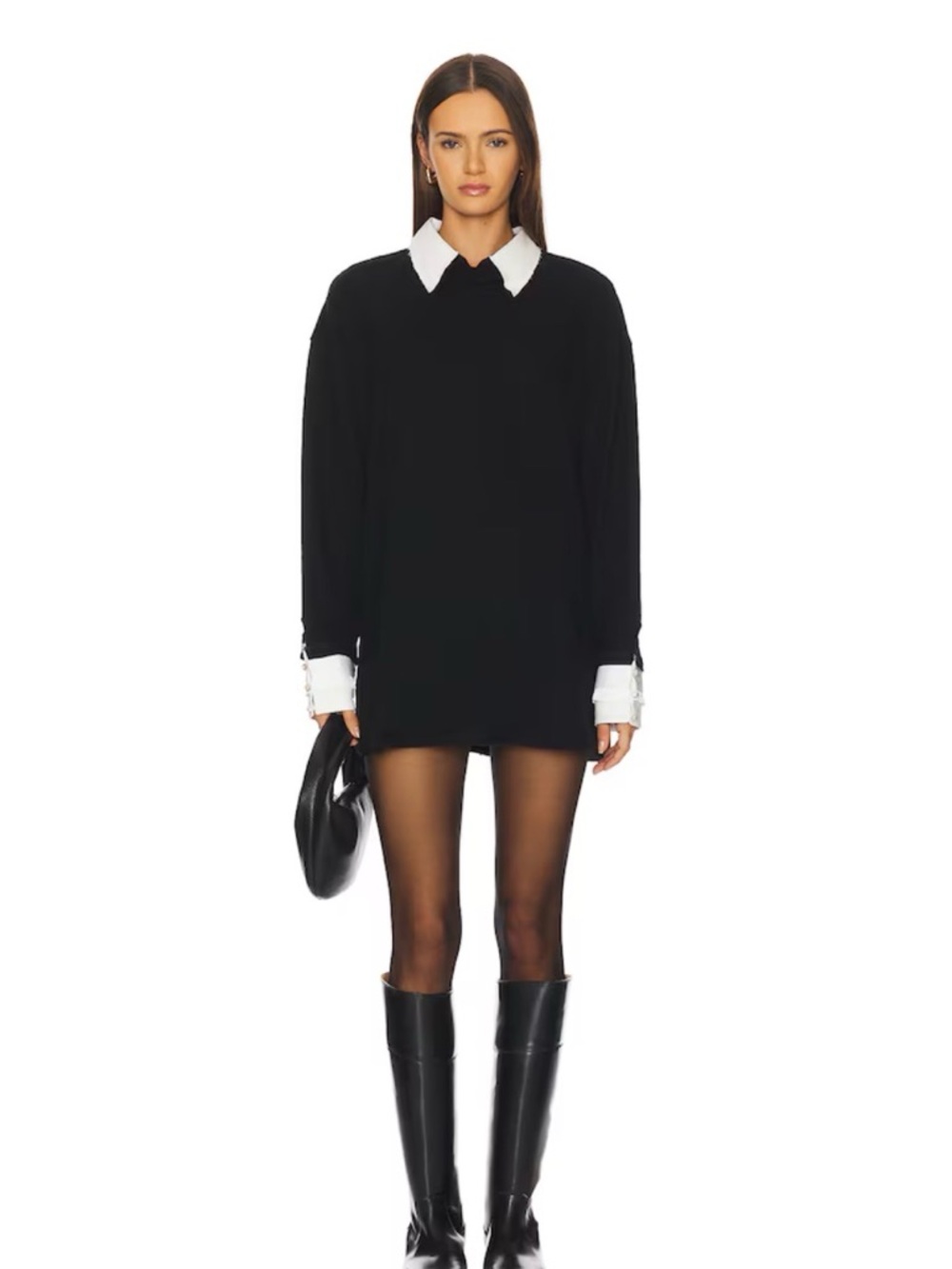 Free People Gianna Twofer in Black Combo Size Medium Retail $148 - Picture 4 of 15
